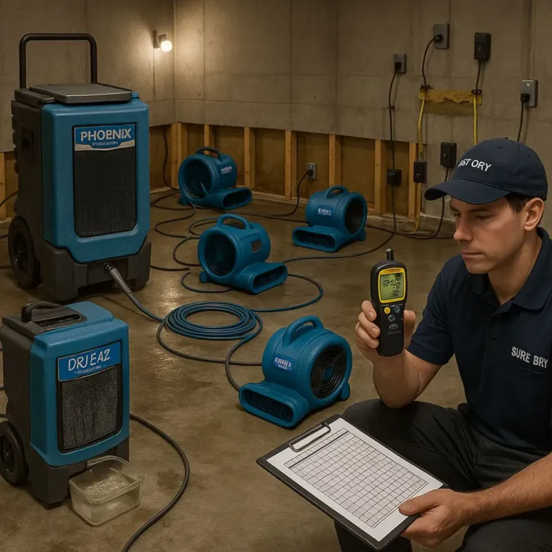 Structural Drying and Dehumidification process in Edgeworth, PA